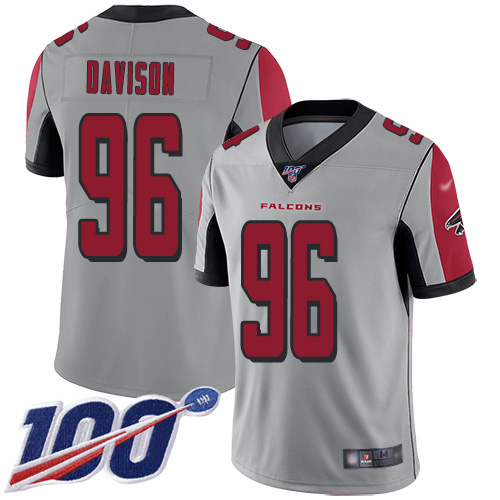 Atlanta Falcons Limited Silver Men Tyeler Davison Jersey NFL Football #96 100th Season Inverted Legend